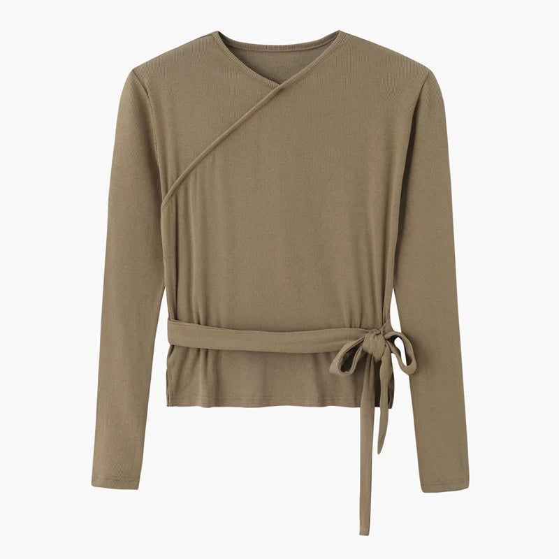 AS 2024 woman clothes thicken ribbing closed-fit wrap tops + Satin Adjustable straps dress (ship out in 1 day)