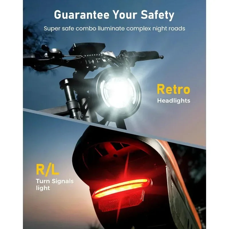 HOME.Bike Adults 750/1500W Ebike 20/28MPH, 55-75 Miles Electric Motorcycle with 10.4/13AH Battery, 20" Fat Tire Electric Dir