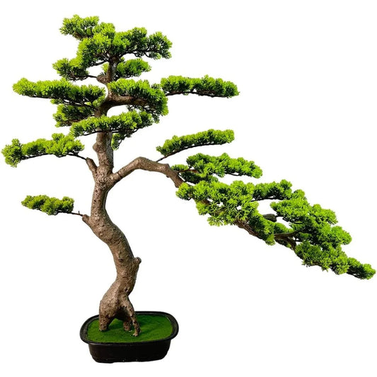 3ft（43in） Artificial Bonsai Tree Juniper Faux Plants Indoor Big Fake Plants Decor with Ceramic Pots for Home Table Office Desk B