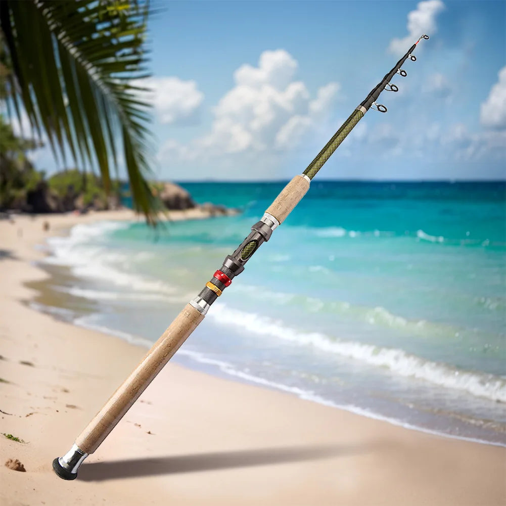 Carbon Fiber Telescopic Fishing Rod Spinning Fishing Rod Portable Travel Rod for Bass Pike Carp Fishing