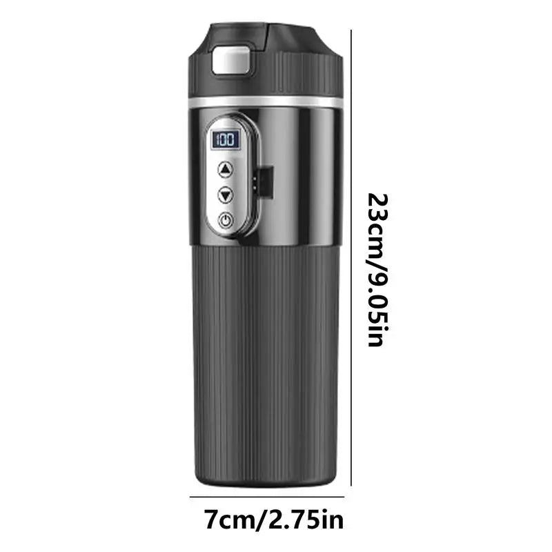Heated Coffee Mug 12/24V Stainless Steel 450ML Car Heating Cup Electric Kettle Water Warmer Bottle LCD Display Heat Preservation