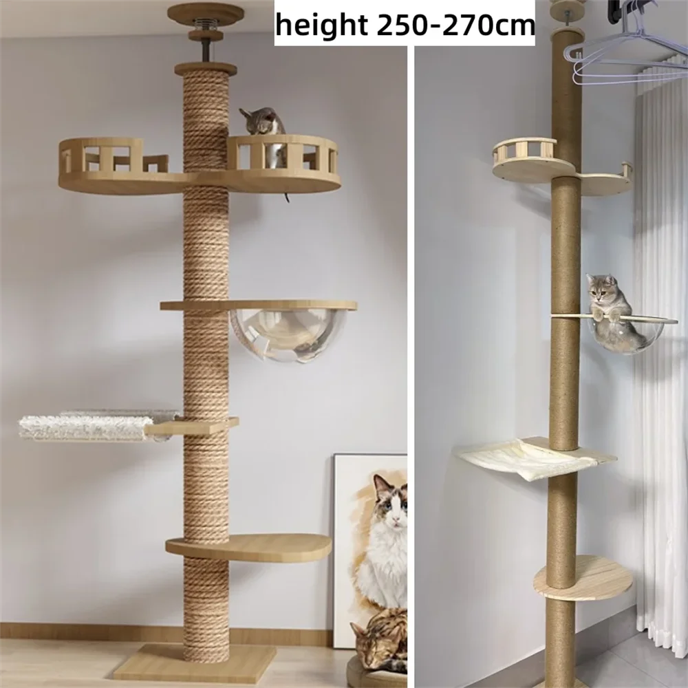 Adjustable Cat Climbing Frame from Floor to Ceiling Height For Multi-Level Cat Tree House Springboard Rest Activity Pet Supplies
