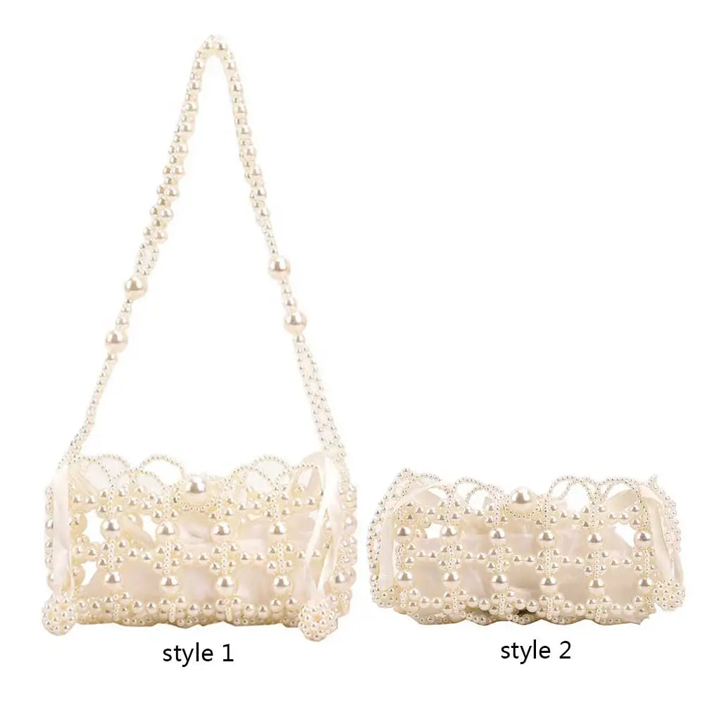Beading Underarm Bag Handmade Beaded Women Evening Messenger Bags Retro Pearl Exquisite Elegant Shiny Banquet Party Bag