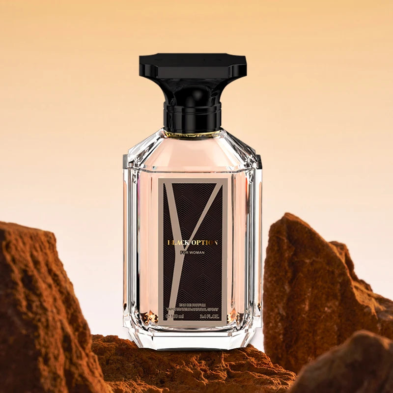 BLACK OPTION Women's Perfume 100ML 3.4FL.OZ - Long-lasting Vanilla Gourmand Oriental Notes Classic Eau de Parfum For Women