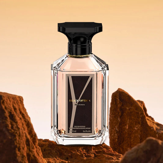 BLACK OPTION Women's Perfume 100ML 3.4FL.OZ - Long-lasting Vanilla Gourmand Oriental Notes Classic Eau de Parfum For Women