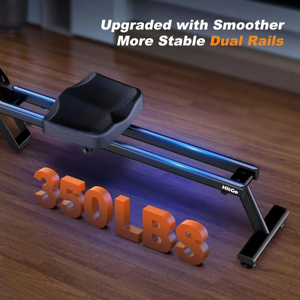 Compact Foldable Rower with 32 Silent Resistance Levels and LED Display for Home Fitness