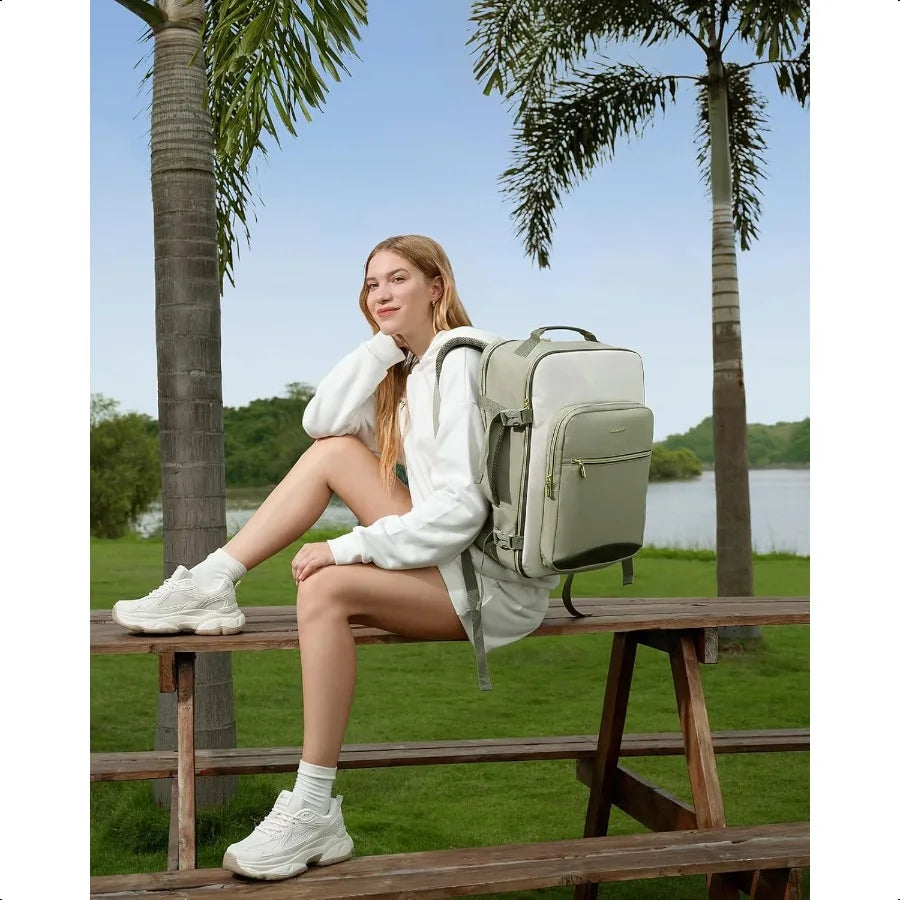 40L Travel Backpack for Women Men Airline Appd Carry On Lage with 3 Packing Cubes TSA Overnight Bags Waterproof Personal Item B