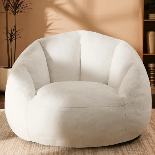 Giant Bean Bag Chair for Adults - Comfy Plush Round Shell Soft Accent Chair, Oversized Cozy Lounge Floor Sofa Reading Chair, Min