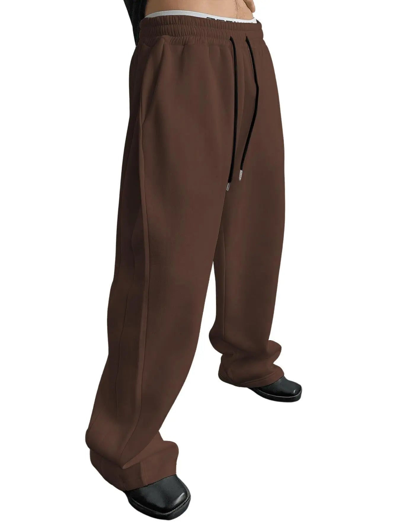 2025 men's sweatpants with drawstring waist, straight leg, wide leg, loose fit, sports pants with pockets