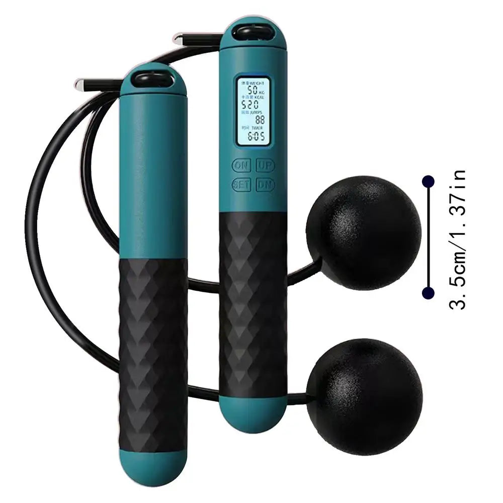 Ropeless Jump Rope Weighted Fitness Exercise Training Jump Rope Digital Counting Jump Rope Ball-Weighted Jump Rope For Men Women