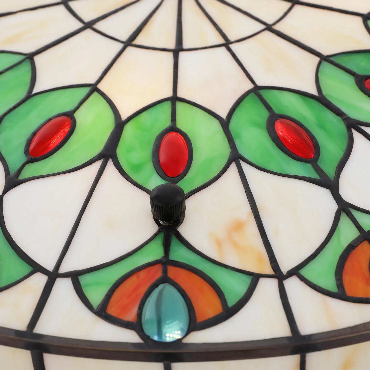 110V Flush Mount Ceiling Light, Stained Glass Ceiling Lamp for Bedroom New