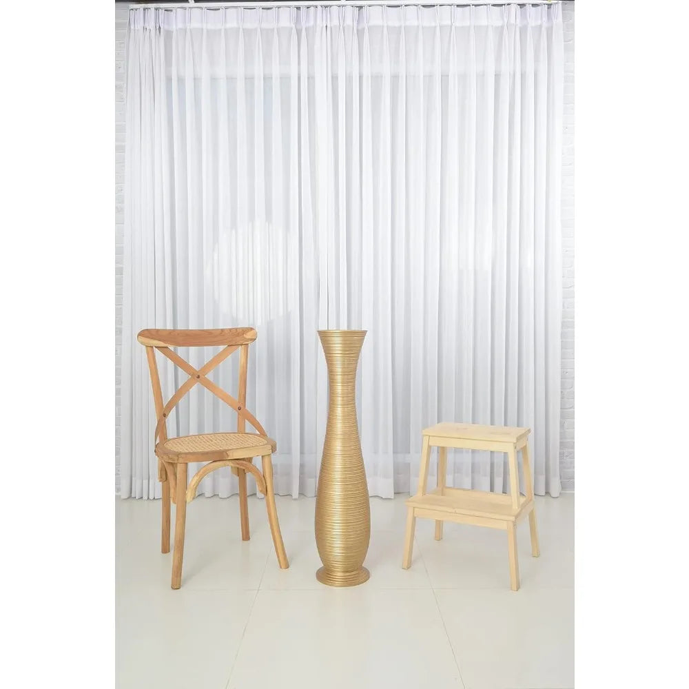 Large Wooden Floor Vase for Home Decor - 34 Tall Farmhouse Style, Ideal for Displaying Fake Plants and Pampas Grass