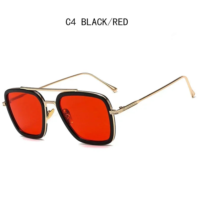 Luxury Square Sunglasses Men Women Brand Designer Retro Alloy Frame Big Sun Glasses Vintage Gradient Male Female Oculos Feminino