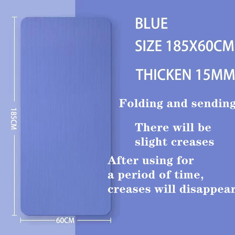 Yoga Mat Pilates Fitness Mat 15mm Thicknes Non Slip Yoga Cushion Travel Fitness Exercise Pad for Women Home Gym Floor Workout
