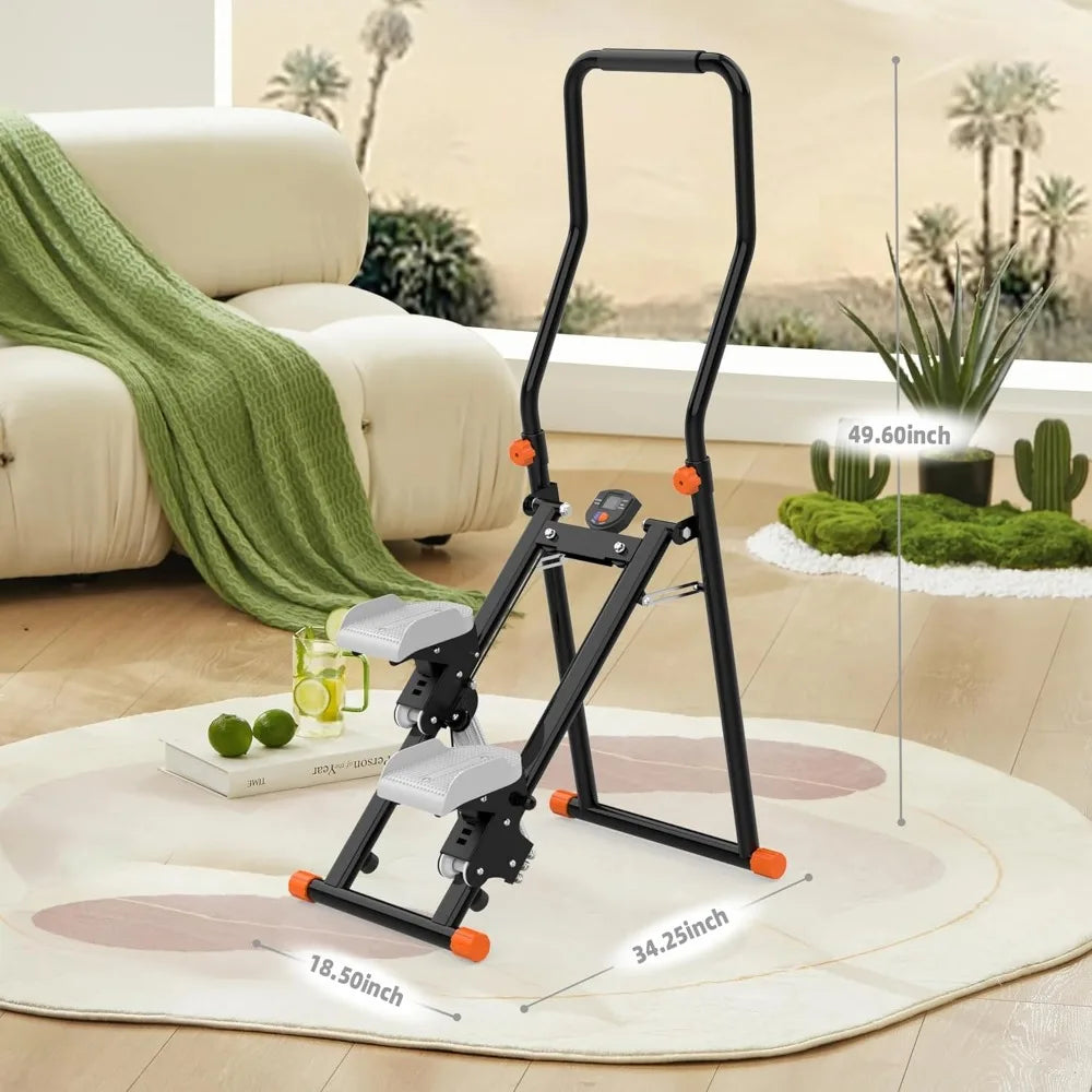 Compact Vertical Climber for Home Fitness: Full-Body Exercise Machine with LCD Display