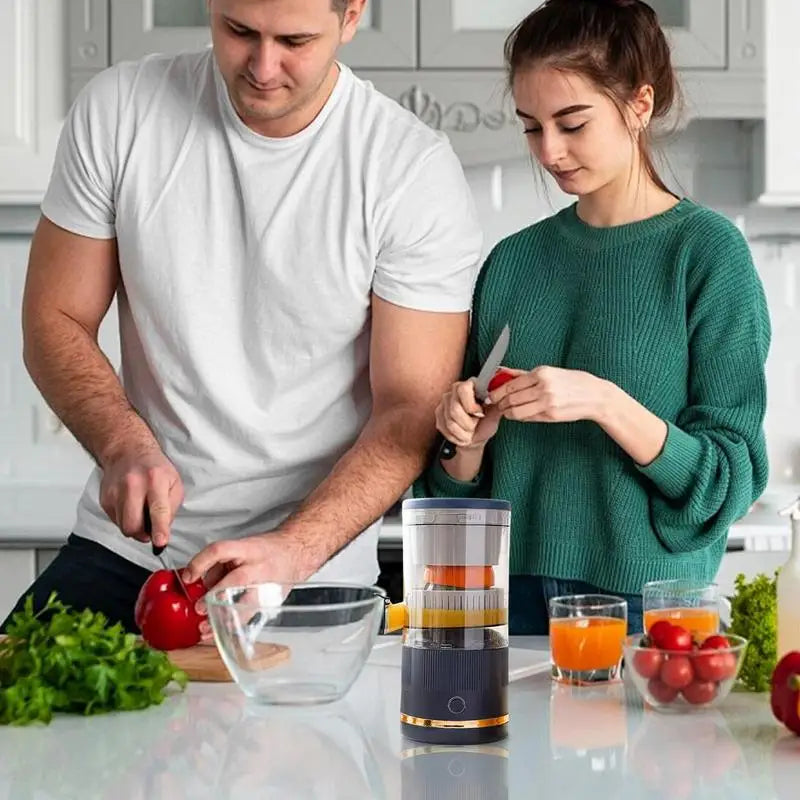 Electric Fruit Juicer Portable Single Auger Juicer Automatic Separation USB Charge Orange Fruit Automatic Separation Juicer