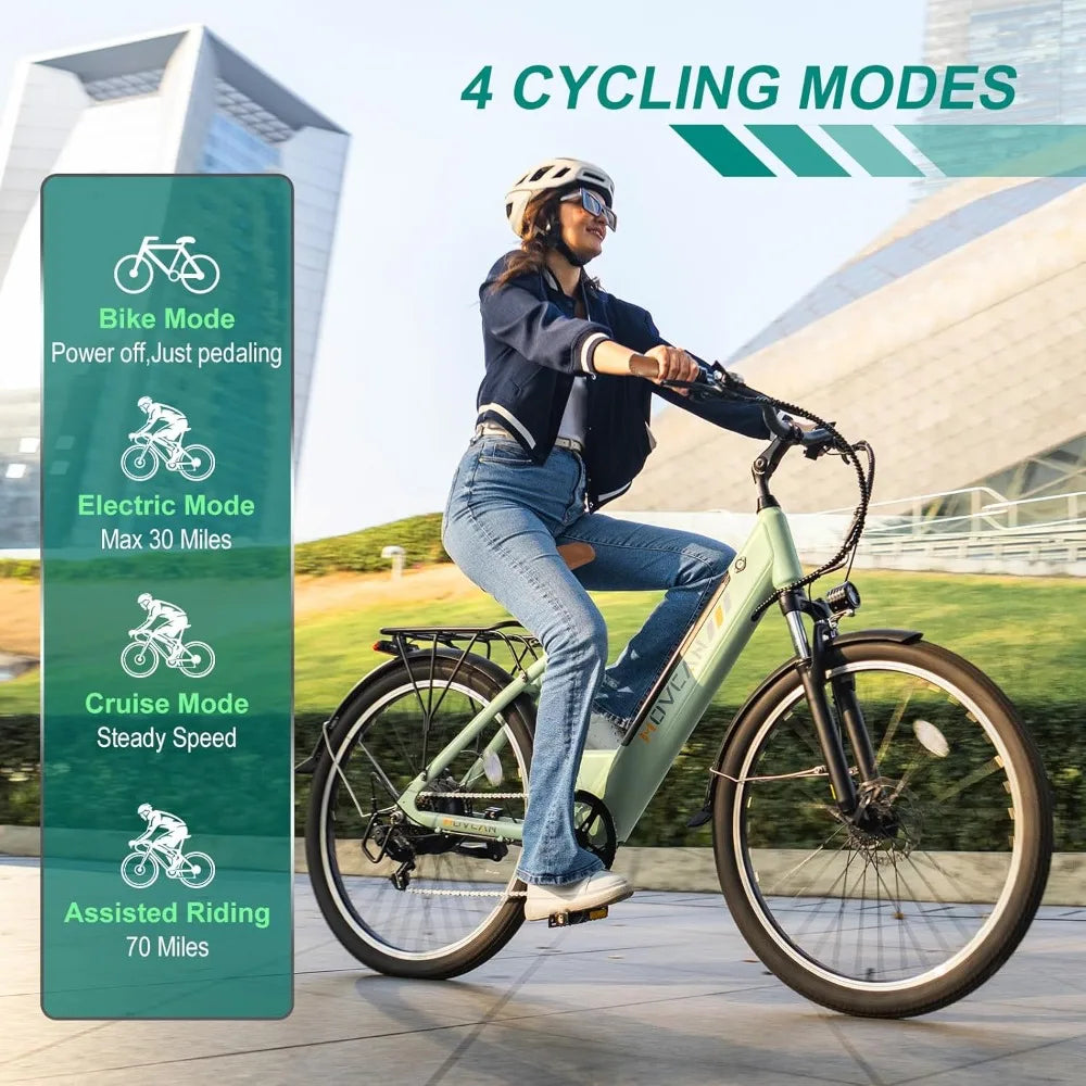 HOME.V80 Electric Bike, 1000W Motor 28MPH Ebike, 48V 13Ah Removeable Battery, 26'' City Cruise Electric Bicycles up to 70 Miles