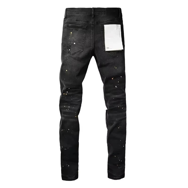 Men Jeans American High Street Black Pleated Basic Model New Fashion Trend High Quality Jeans