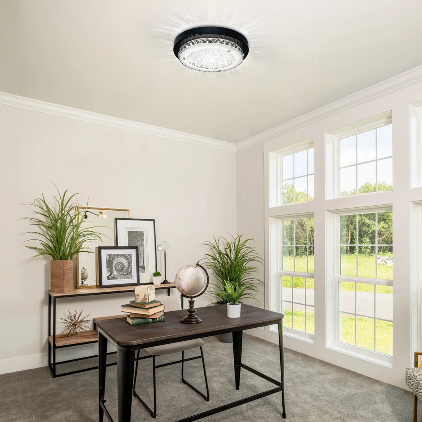 Crystal Flush Mount Ceiling Light Glittery K9 crystal ceiling light fixture Modern LED Crystal Ceiling Light