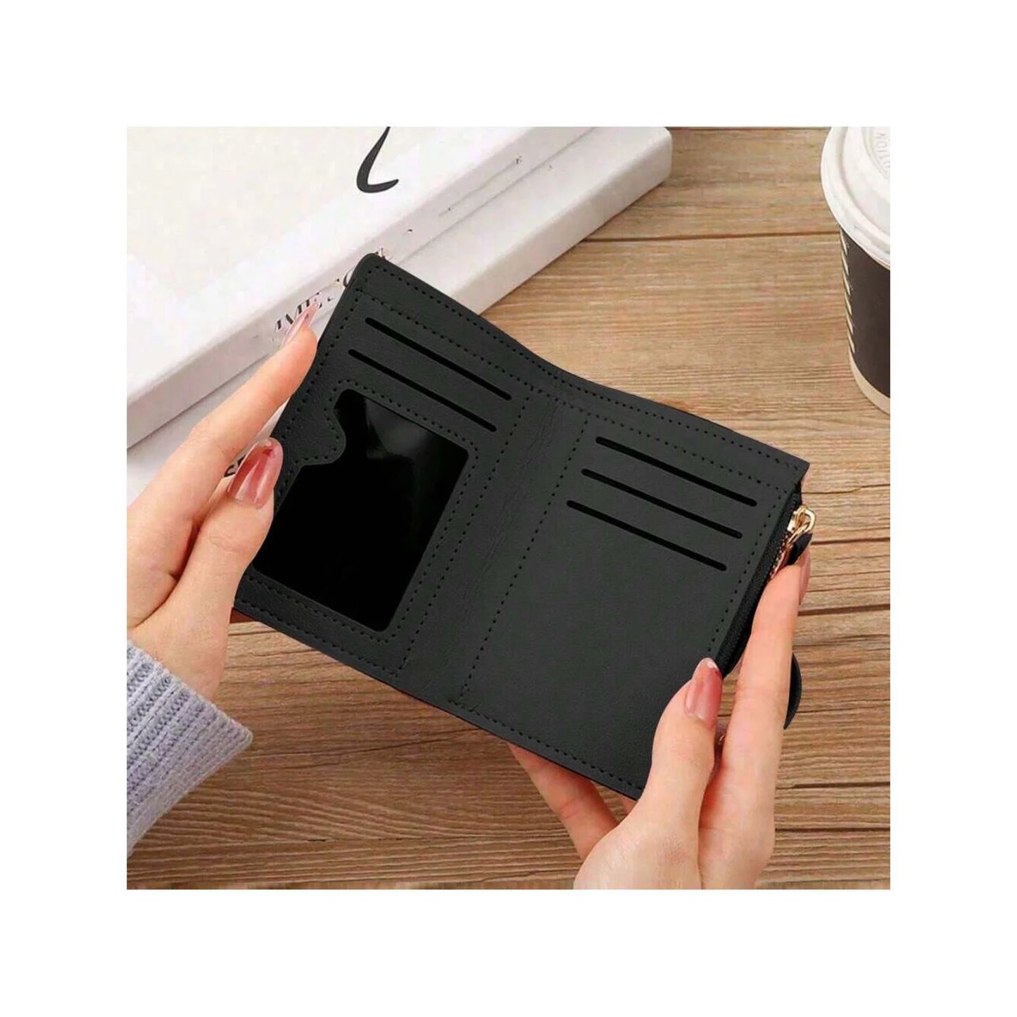 Women's Wallet With Large Capacity Snap Closure Coin Pocket, Foldable Multi-Functional Clutch Handbag With Multiple Zipper Card