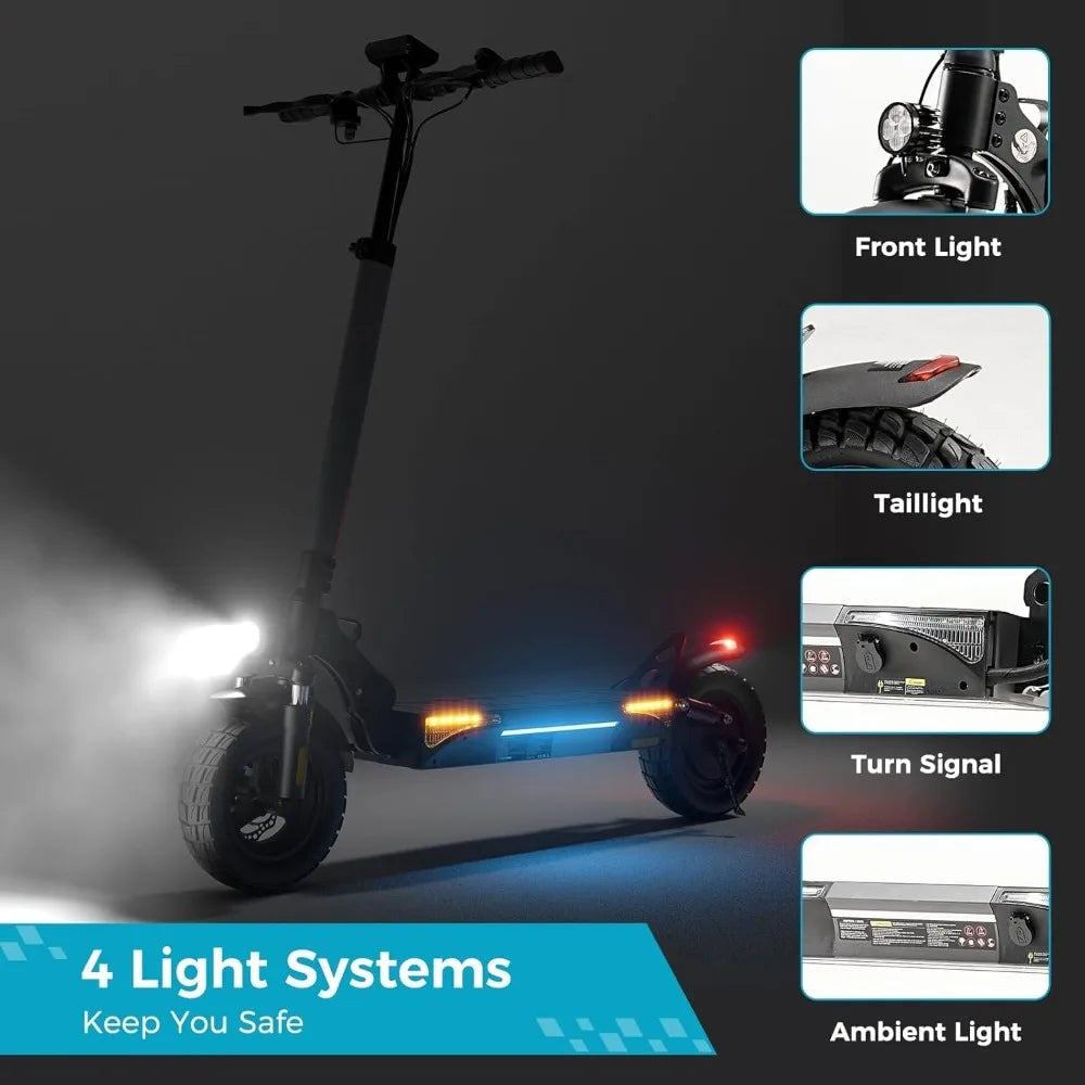 Electric Scooter for Adults, 28 MPH Top Speed & 28 Mile Range, 1000W Powerful Motor, 10" Off-Road Tires, Dual Suspension