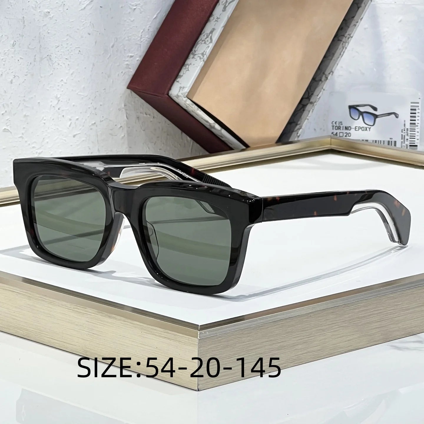 TORINO Epoxy Sunglasses 2025 New Arrival Japanese Handmade Square Frame UV400 Unisex Fashion Eyewear for Vacation