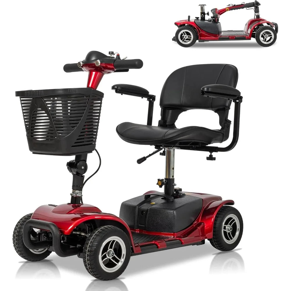 New upgrade-4 Wheel Mobility Scooter, Foldable Electric Scooter for Adults and Senior, Compact Heavy Duty Mobile Powered