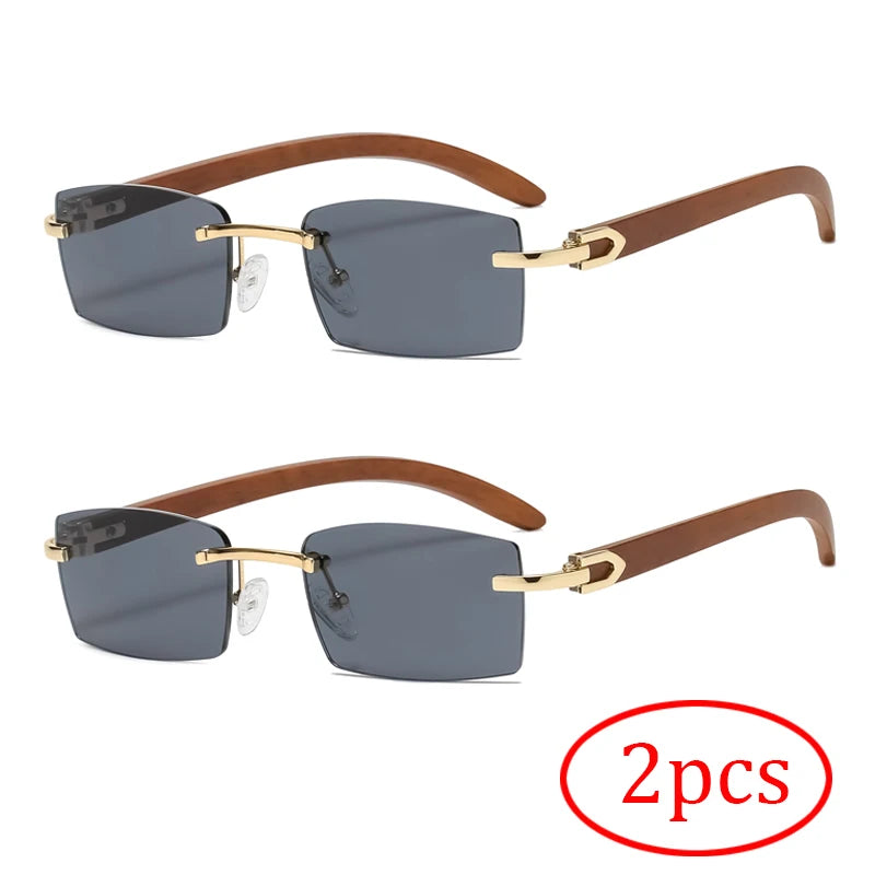 Fashionable New Frameless Sunglasses Trendy Casual Square Men And Women Beach Party Uv400 Sun Glasses