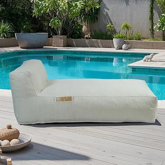 "Poolside Comfortable Foam Bean Bag Lounge Chair, Outdoor Waterproof Patio Sofa, Relaxing Daybed Couch"