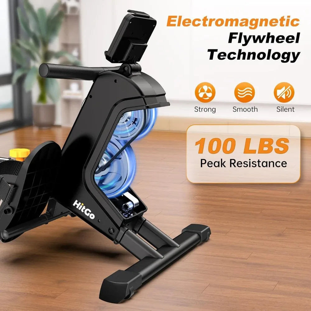 Compact Foldable Rower with 32 Silent Resistance Levels and LED Display for Home Fitness