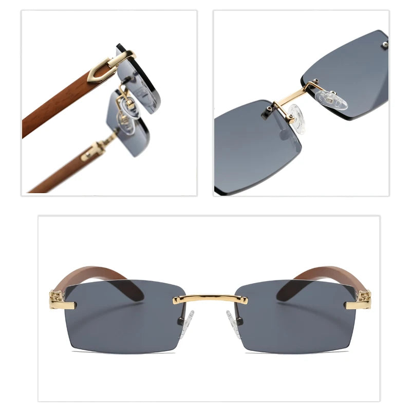 Fashionable New Frameless Sunglasses Trendy Casual Square Men And Women Beach Party Uv400 Sun Glasses