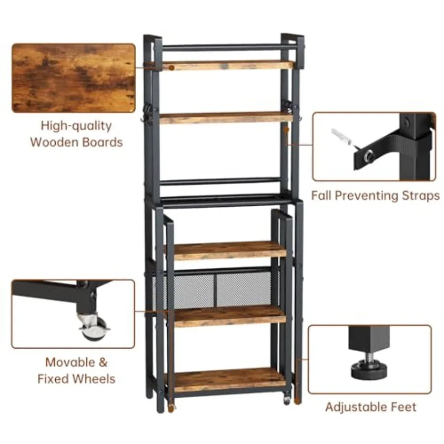 6Tier Over The Toilet Rack with Storage Cart Farmhouse Bathroom Organizer Shelves Over Toilet Freestanding Space Saver Toilet S