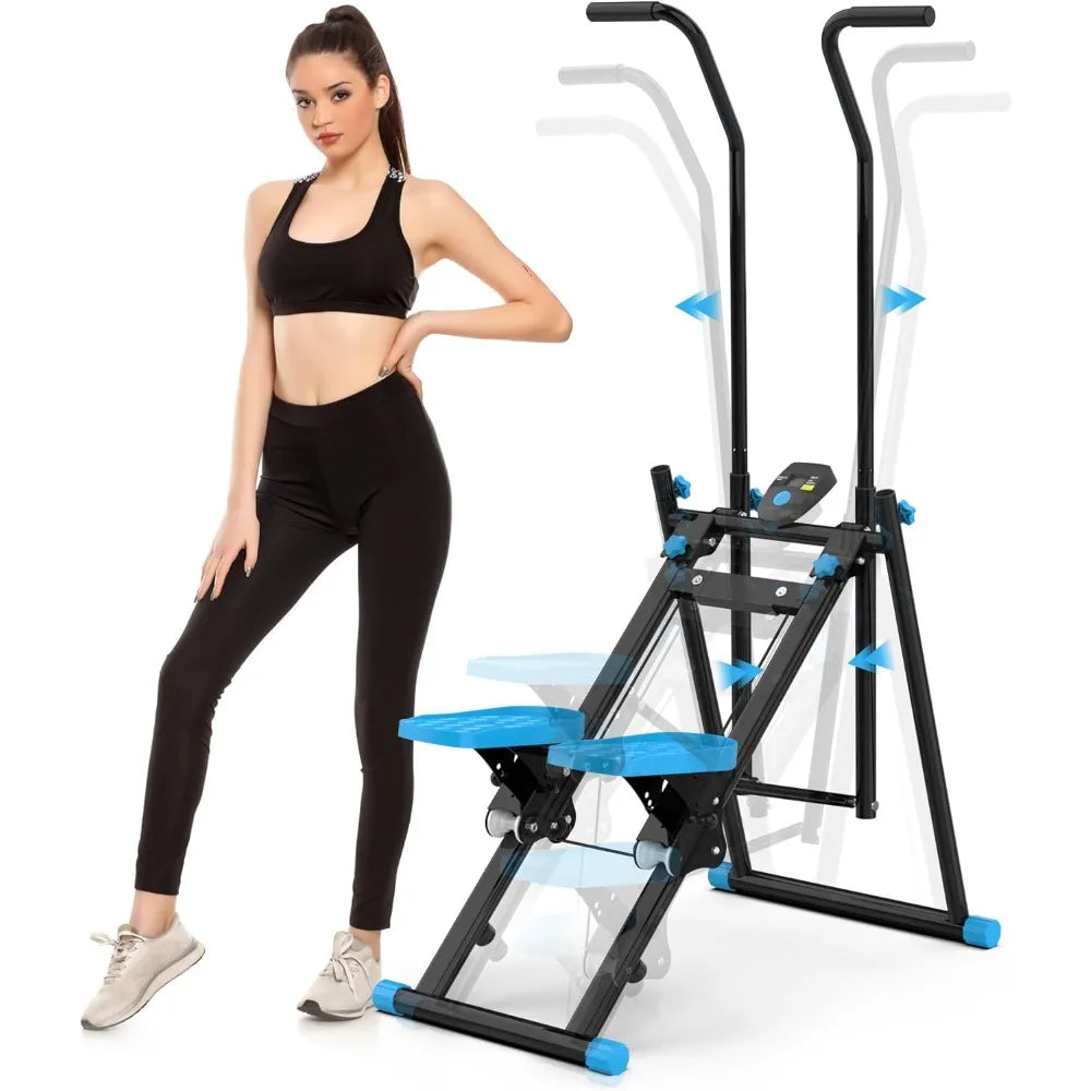 Compact Vertical Climber for Home Fitness: Foldable Stair Stepper for Total Body Cardio Workout