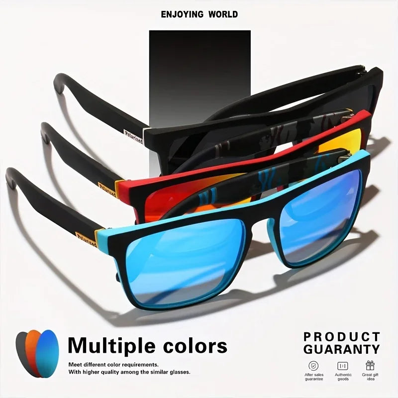 4PCSClassic Square Polarized Sports Sunglasses Lightweight PC Frame UV400 for Driving Fishing Cycling Unisex Everyday Durability