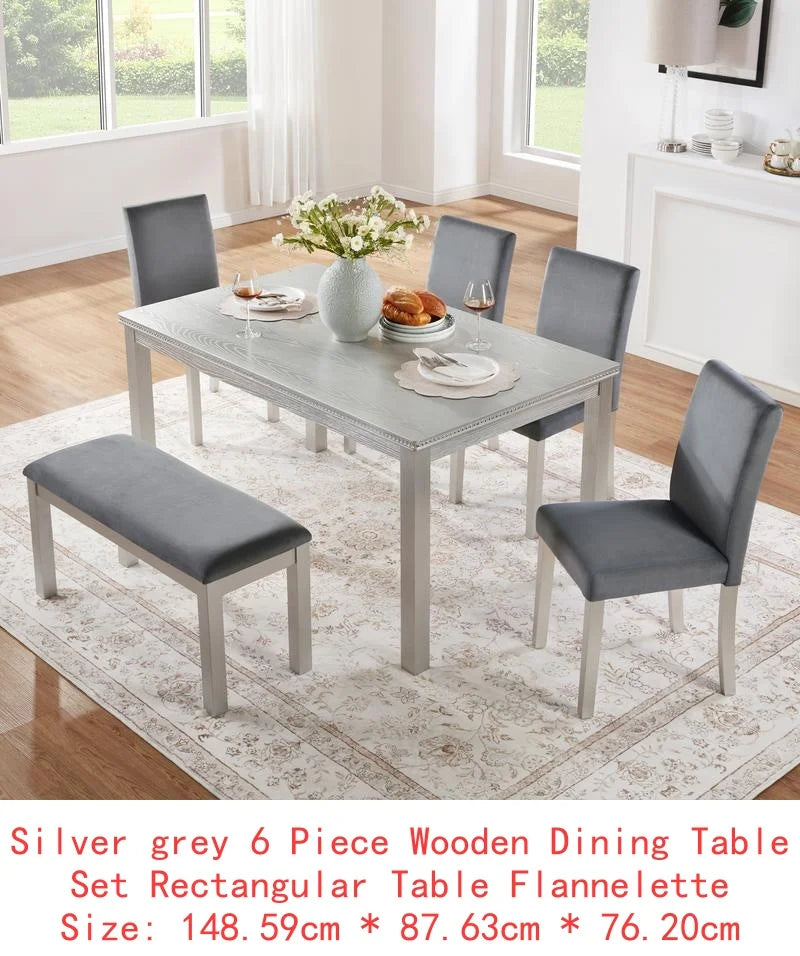 5-Piece Counter Height Dining Set, Wooden Table with Square Design and 4 Upholstered Chairs, Stylish Kitchen Furniture with