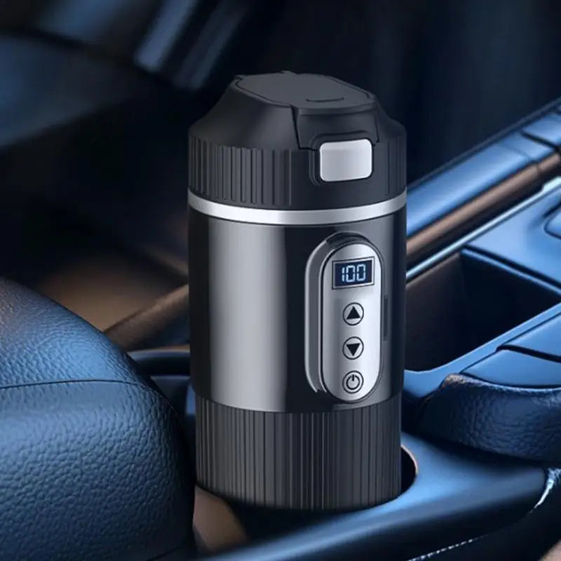 Heated Coffee Mug 12/24V Stainless Steel 450ML Car Heating Cup Electric Kettle Water Warmer Bottle LCD Display Heat Preservation
