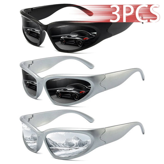 3 PCS Y2k Classic Punk Around Vintage Sunglasses Women Men Luxury Brand Designer Sun Glasses Fashion Sport Eyewear UV400 Eyewear