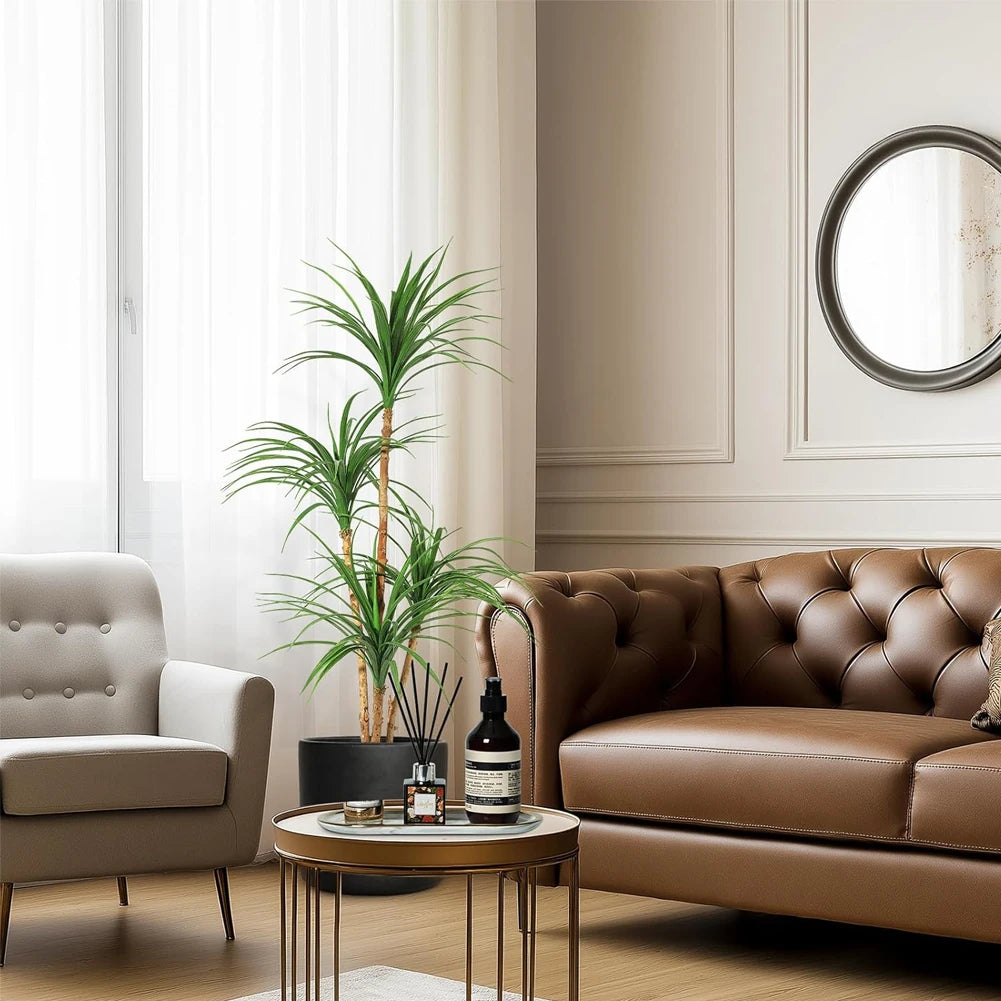 Artificial Dracaena Tree,Realistic Fake Dracaena Plant, Tall Dracaena Houseplant for Indoor Decor, Adjustable Lifelike Faux Tree