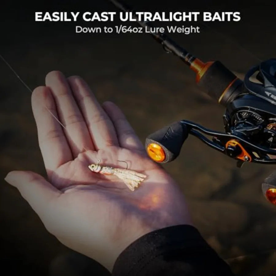 Zephyr Spin Finesse Fishing Rod 6'2 Fast Action Ultra Light with KastKing Zephyr 1000 SFS Finesse Ultralight Ice Spinn