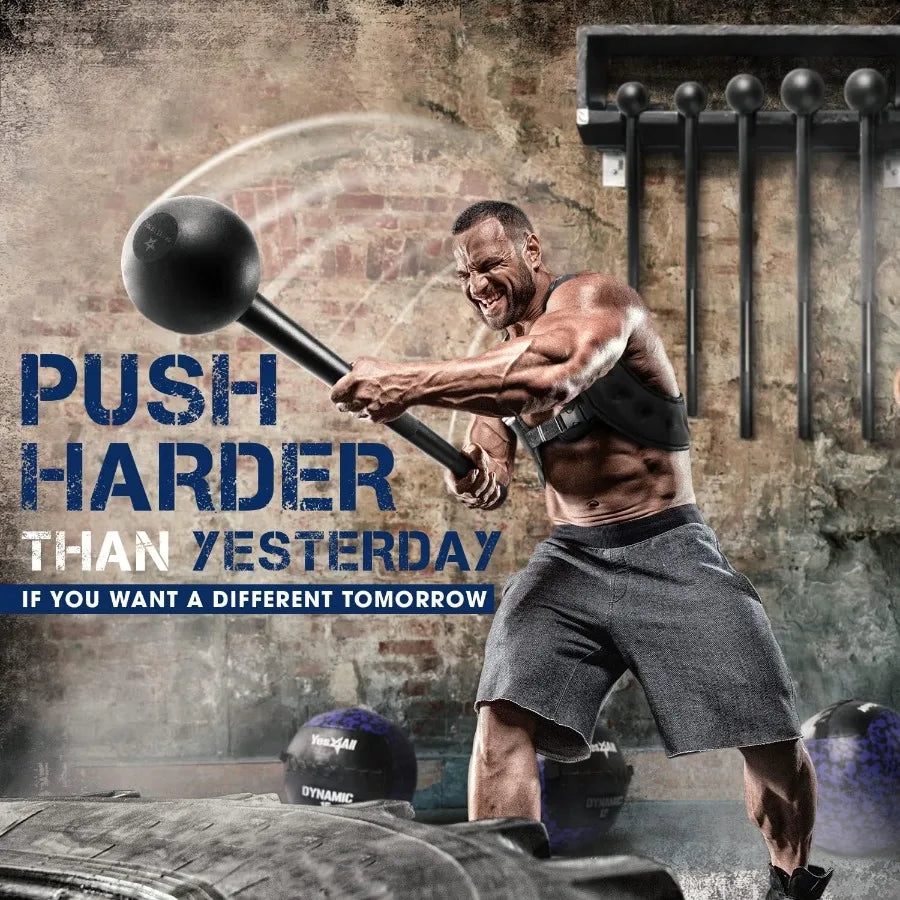 Yes4All Steel Mace Bell for Strength Training Ideal for Full Body Muscle Development Shoulder Grip and Forearm Workouts Effecti