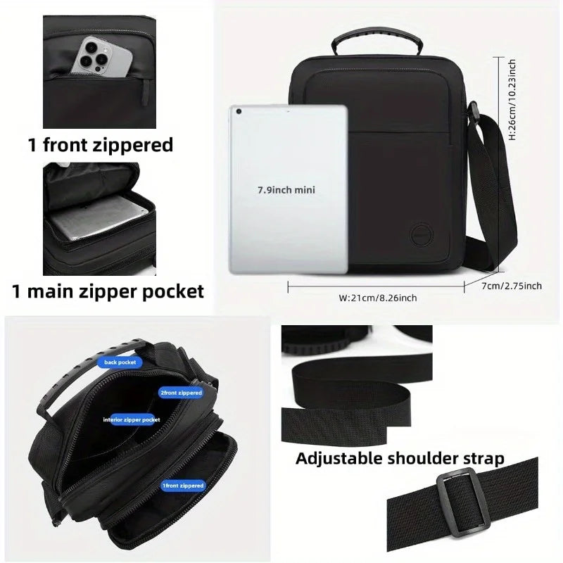 Messenger Sling Bags for Men Casual Oxford Small Zipper Crossbody Pouch Simple Mini Crossbody Phone Bag Male Side Shoulder Bag