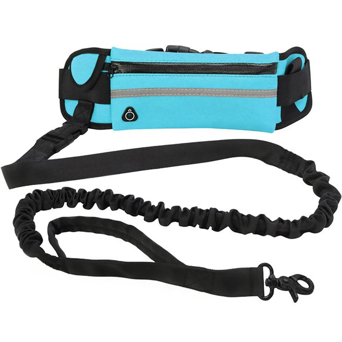 Dog Running Waist Leash Nylon Pet Leash with Waist Bag Retractable Elastic Belt Dog Traction Rope Reflective Belt Buckle