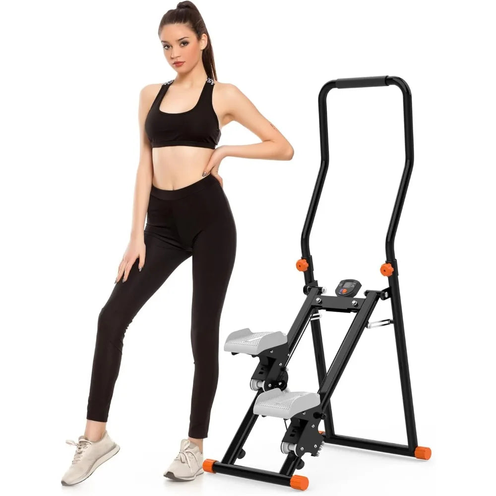 Compact Vertical Climber for Home Fitness: Full-Body Exercise Machine with LCD Display