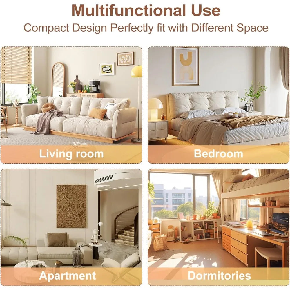 24" Acrylic Coffee Table with White Wood Tabletop, Minimalist Stylish Modern Square Center Table for Living Room,Led Living Room