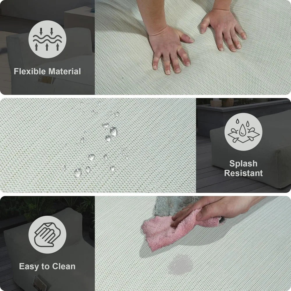 "Poolside Comfortable Foam Bean Bag Lounge Chair, Outdoor Waterproof Patio Sofa, Relaxing Daybed Couch"