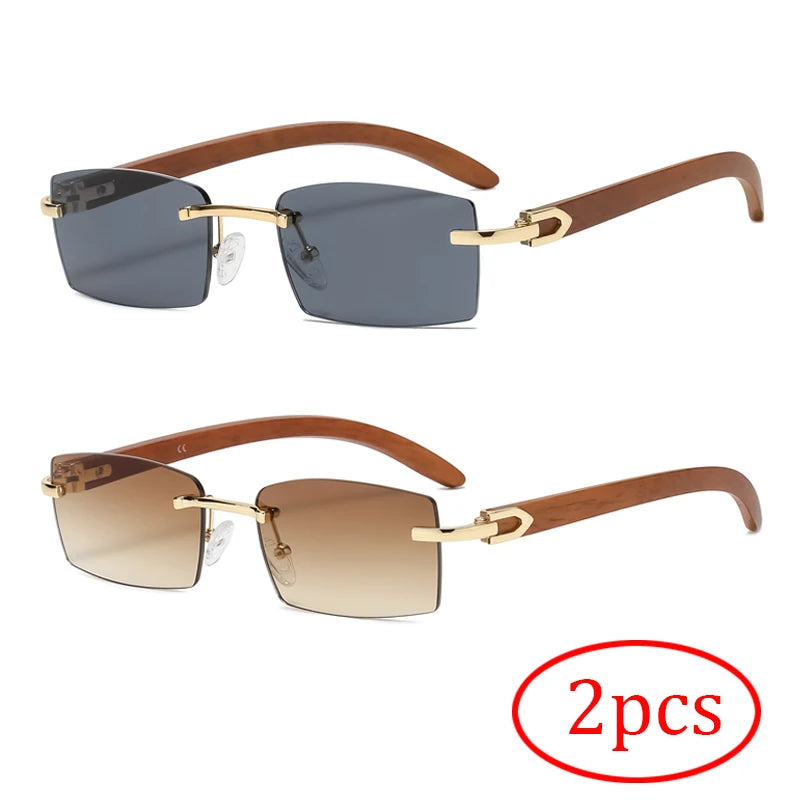 Fashionable New Frameless Sunglasses Trendy Casual Square Men And Women Beach Party Uv400 Sun Glasses