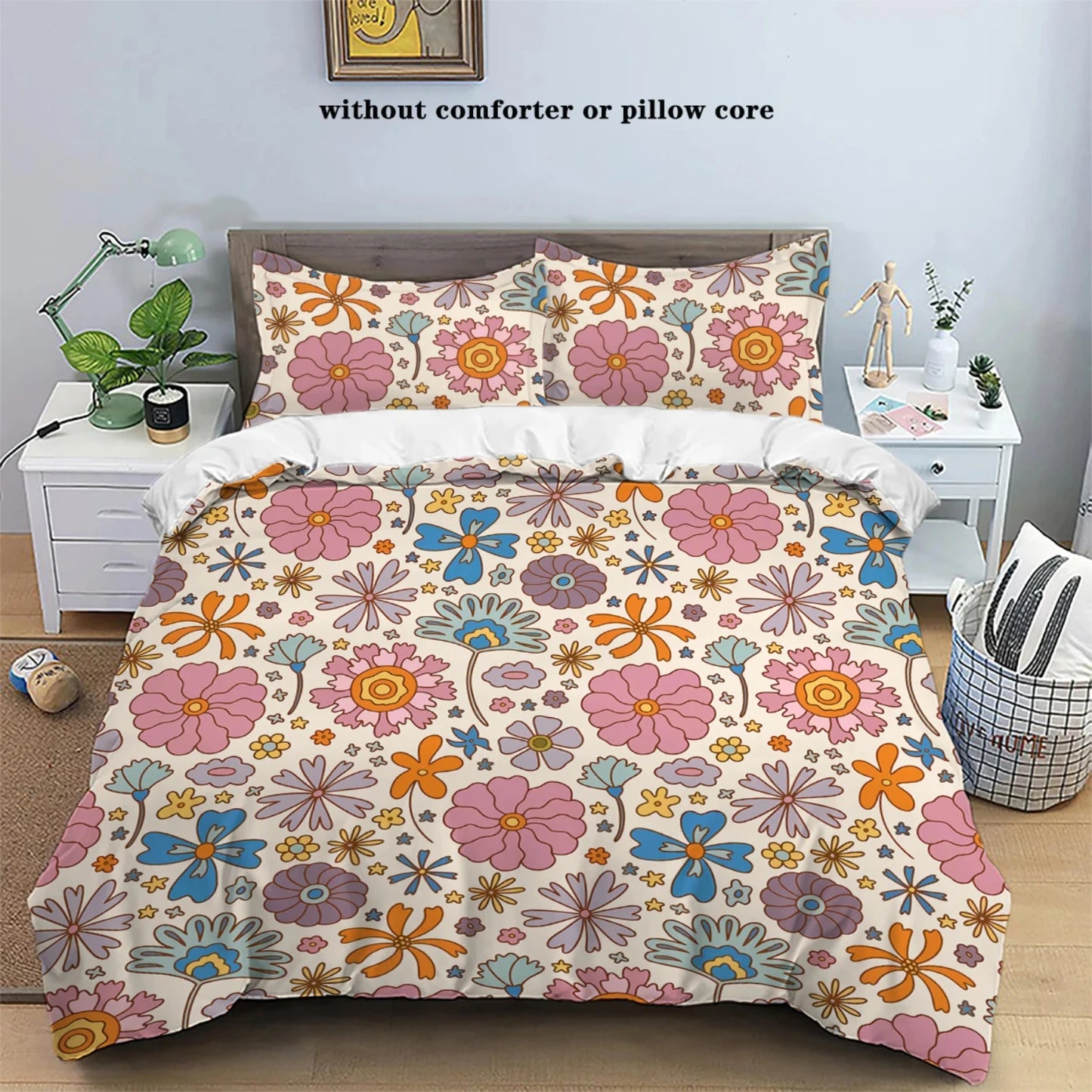 Warm and skin friendly, this unfilled 3pcs matte polyester bedding set includes 1 duvet cover and 2 pillowcases. Featuring anti