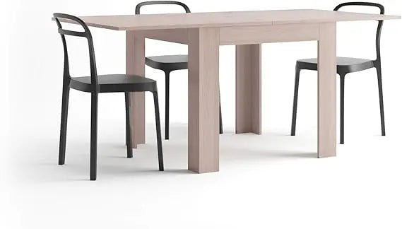 , Square extendable Dining Table, Eldorado, 35.4(70.9) x35.4 in, Rustic Oak, for 4-8 People, Expandable Dining Table for Kitchen