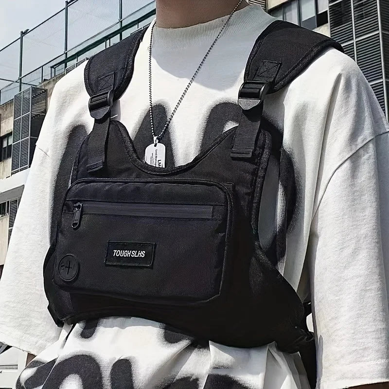Fashion Chest Bag Tactical Waist Bag Hip-hop Street Large Capacity Sports and Leisure Tactical Vest Bag Men's Style UNISEX
