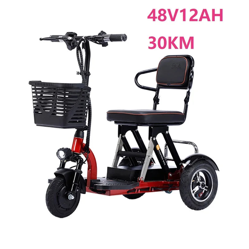 120kg Load Foldable 3 Wheel  Three Wheel Folding Electric Airport Mobility Tricycle Scooter for Elderly
